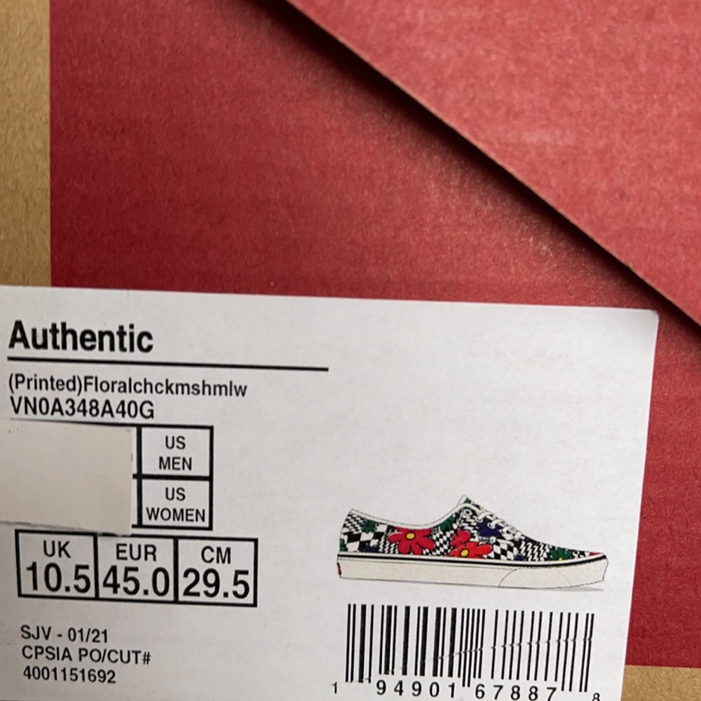 Vans Authentic Printed Floral Check/Marshmallow Mn - Picture 16 of 16